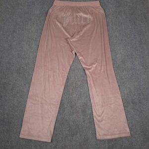 Juicy Couture Velour Track Pants Womens M Blush Pink Rhinestone Sleepwear